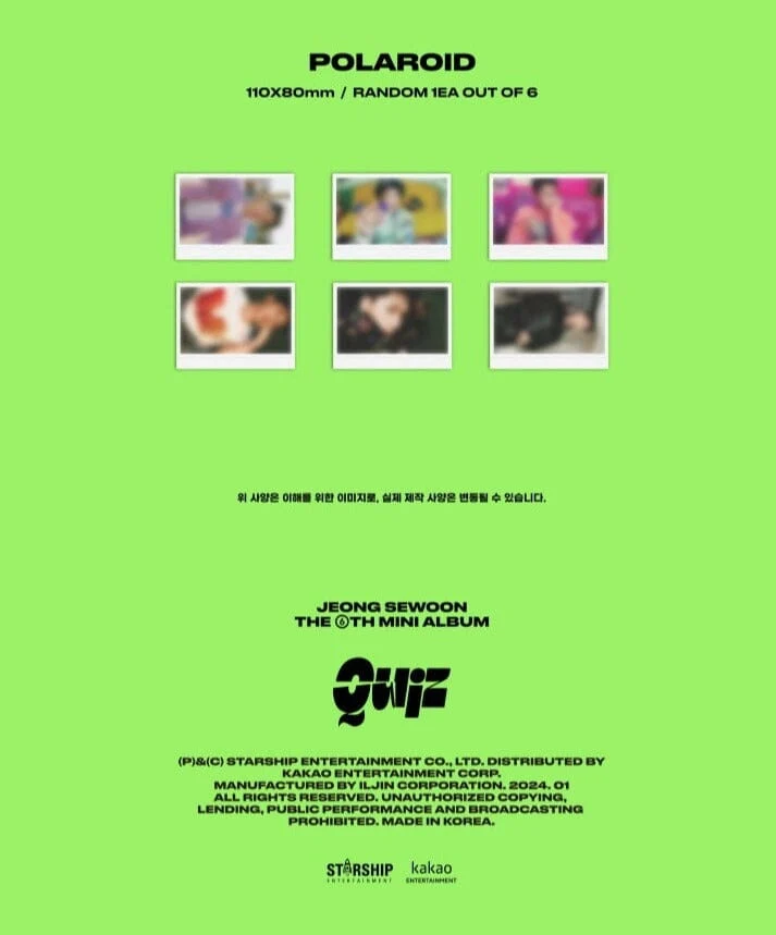 JEONG SE WOON - QUIZ (THE 6TH MINI ALBUM)