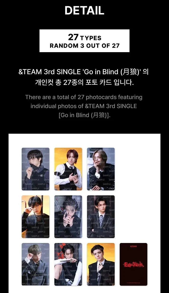 &TEAM - PHOTO CARD (GO IN BLIND)