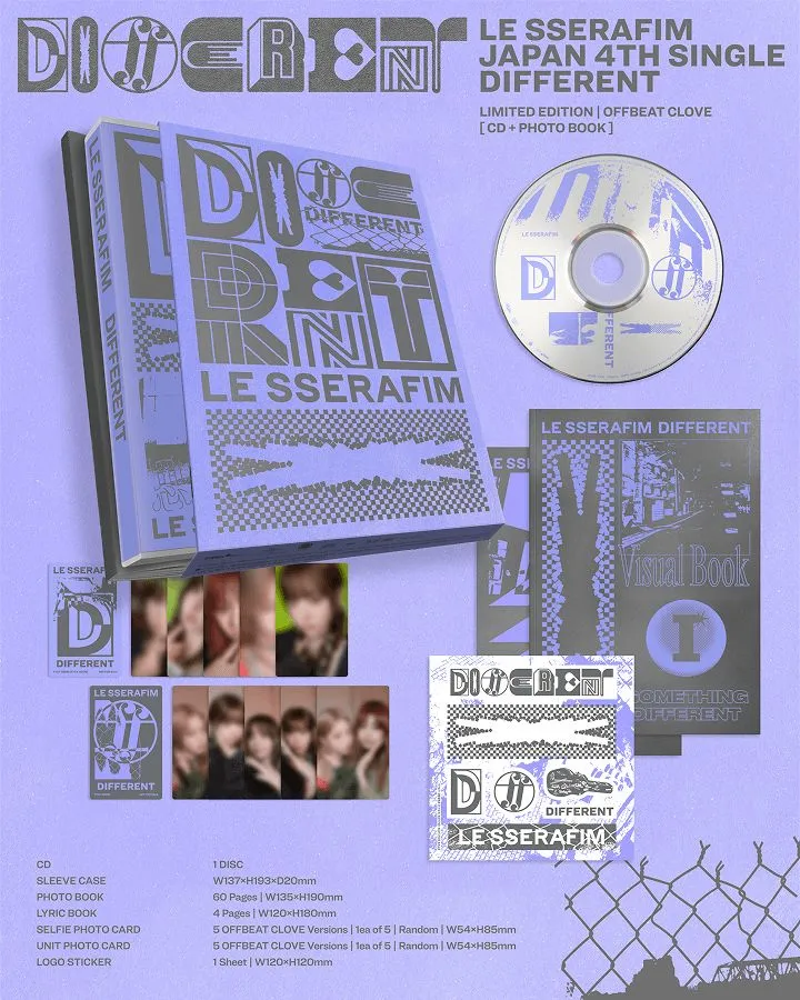 LE SSERAFIM - DIFFERENT (JAPAN 4TH SINGLE) + Weverse Gift