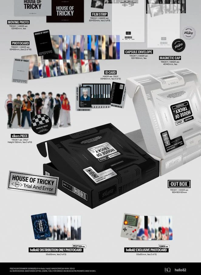 XIKERS - HOUSE OF TRICKY : TRIAL AND ERROR (3RD MINI ALBUM) + hello82 Photocard