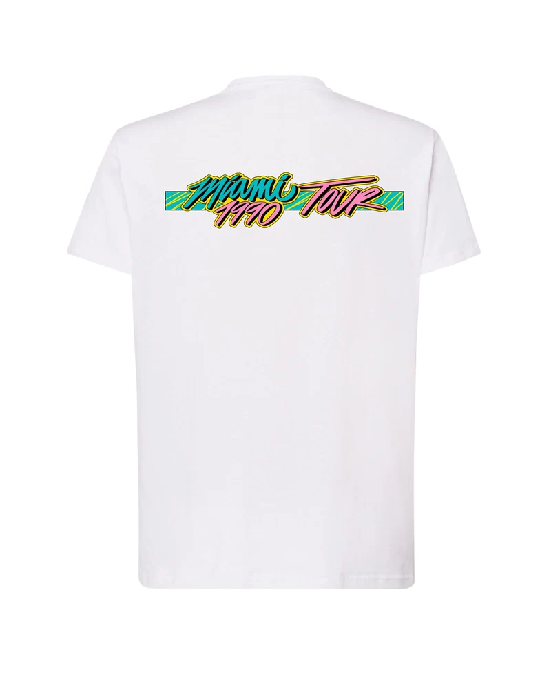 Café Quijano - Camiseta "Miami 1990 Tour" Unisex Blanca