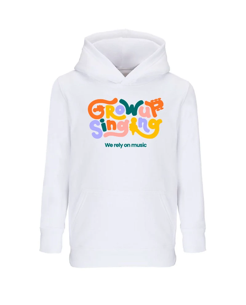 Grow Up Singing - Sudadera "Logo" Blanca Unisex