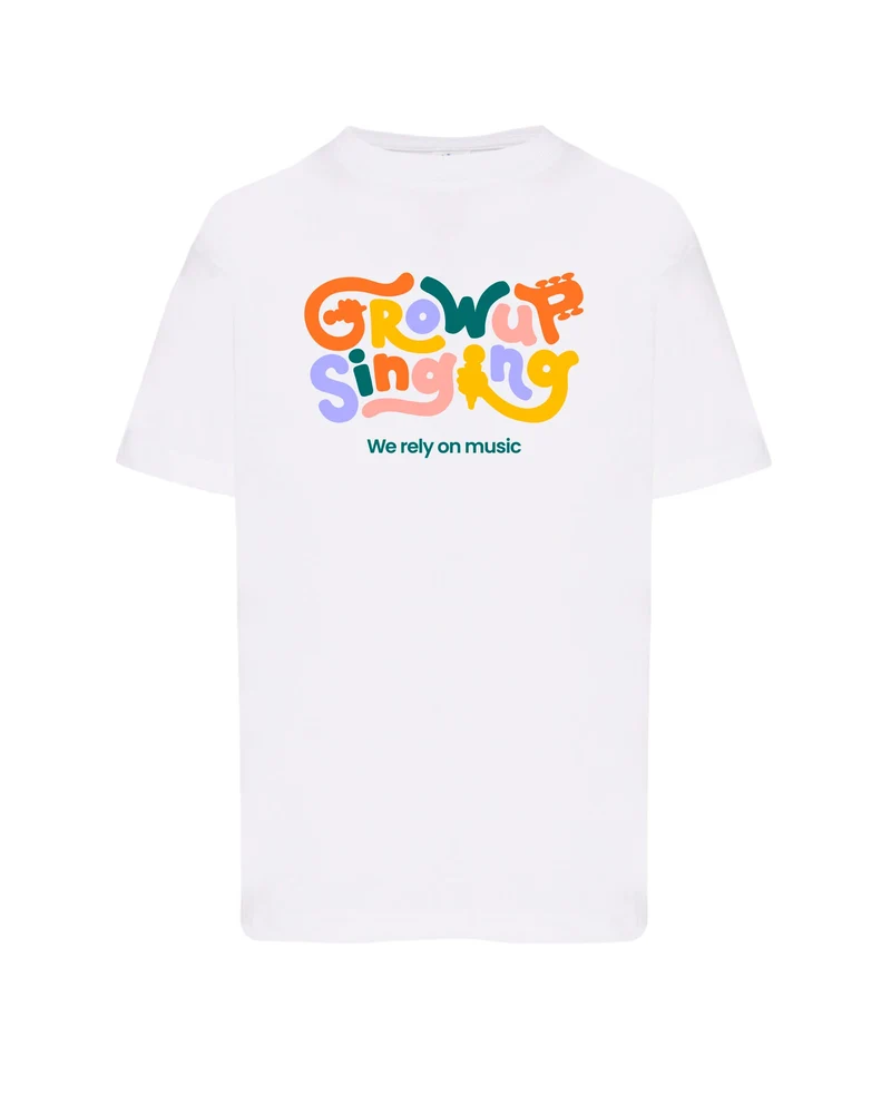 Grow Up Singing - Camiseta "Logo" Blanca Unisex