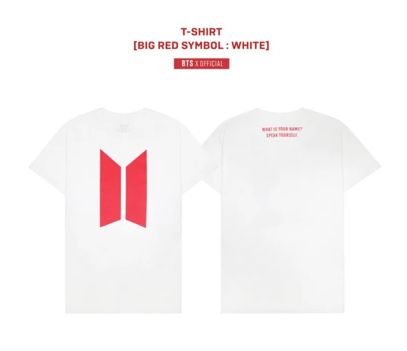 [BTS] T-Shirt [Big Red Symbol : White]