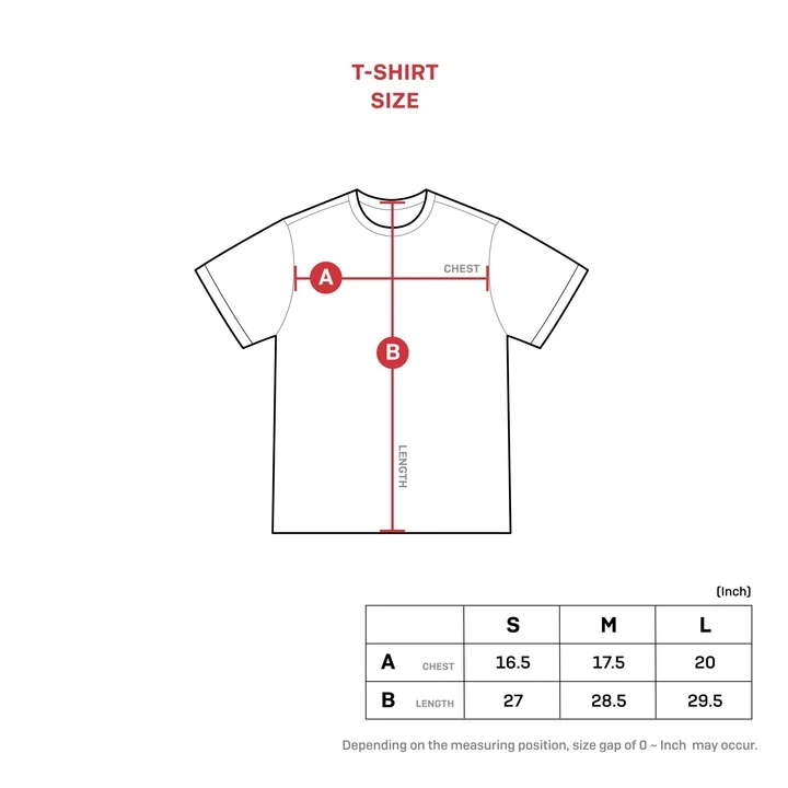 [BTS] T-Shirt [Big Red Symbol : White]