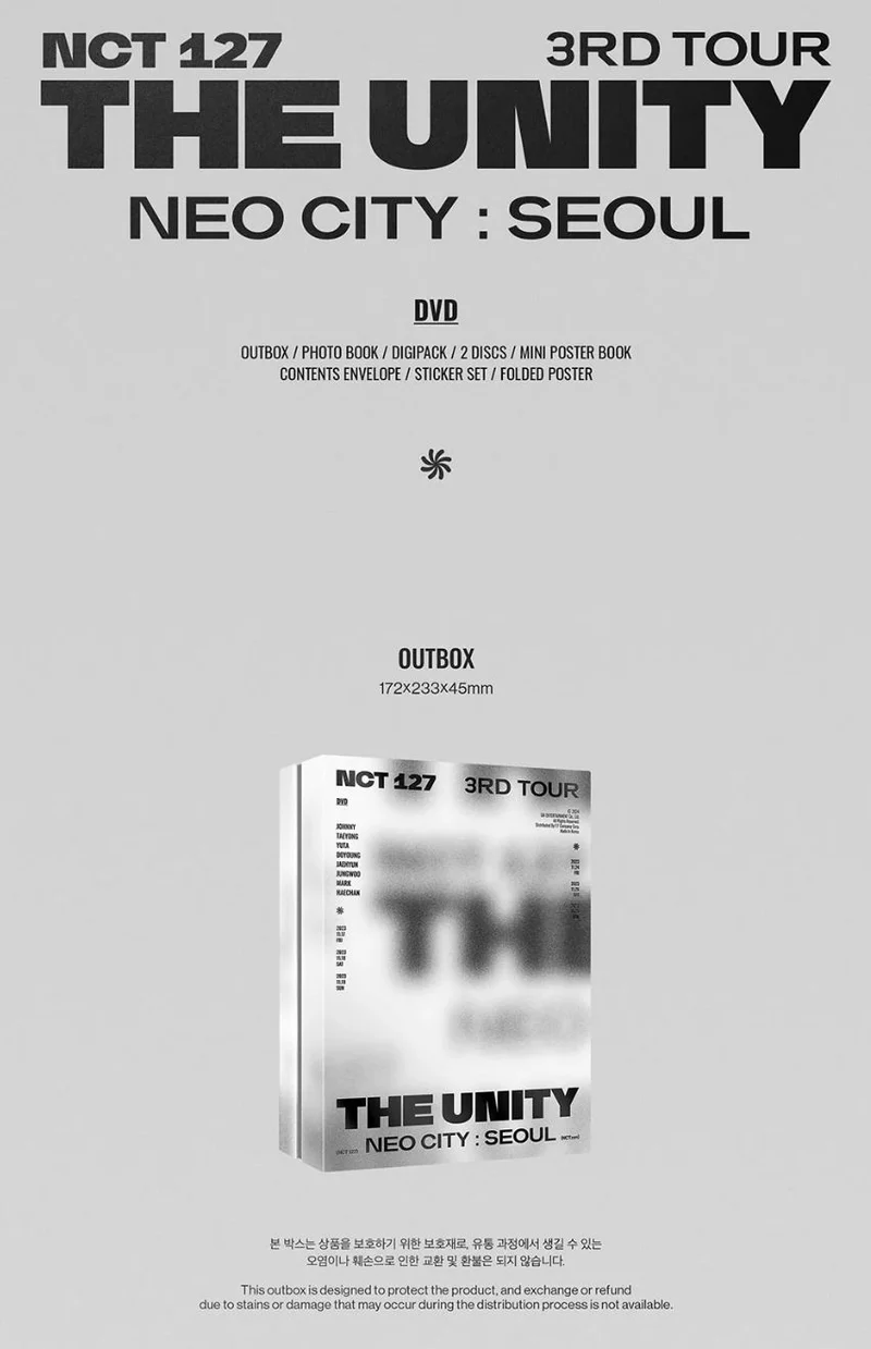 NCT 127 - 3RD TOUR 'THE UNITY' NEO CITY : SEOUL (DVD/ BLU-RAY/ DIGITAL CODE)