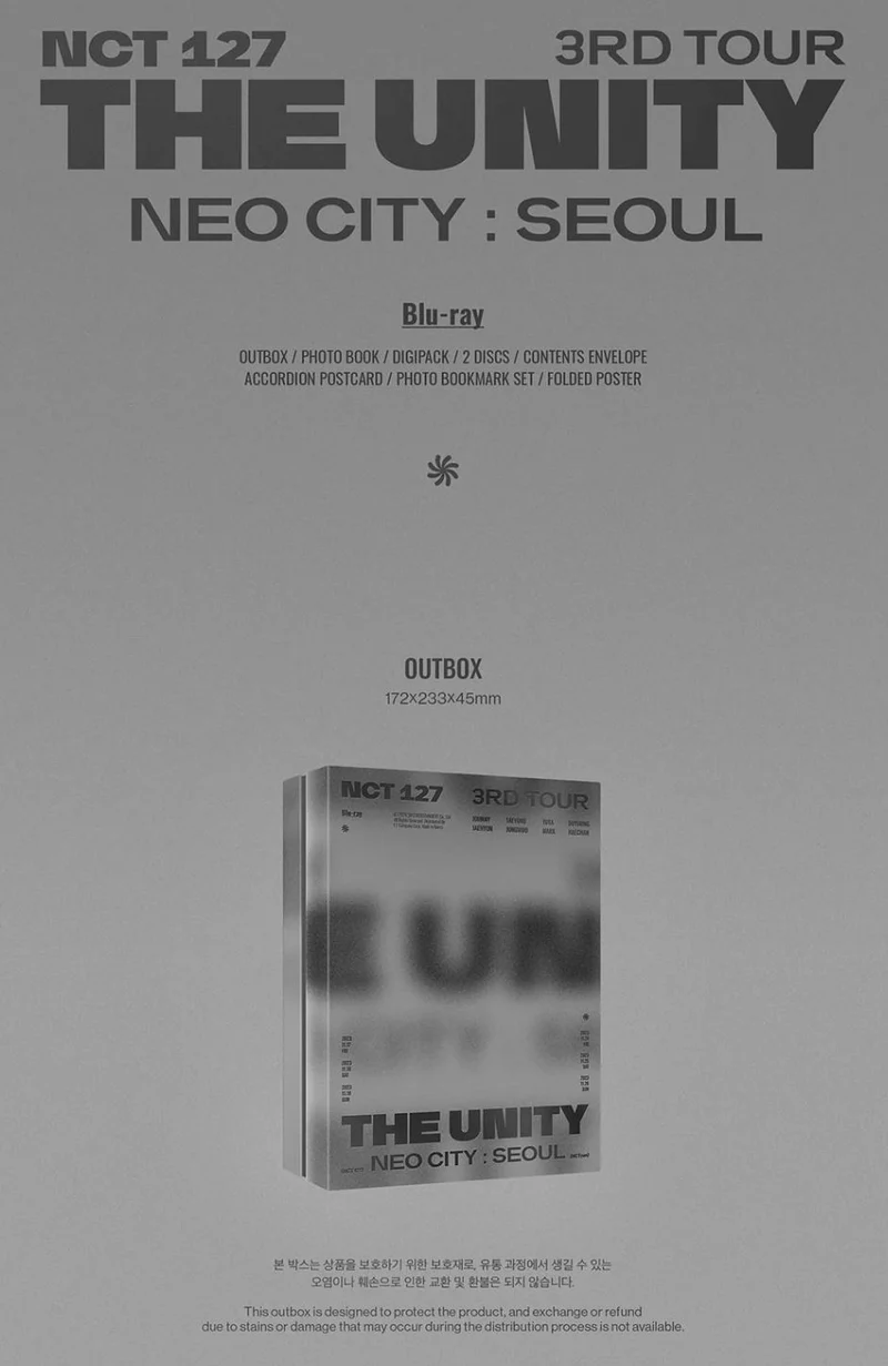 NCT 127 - 3RD TOUR 'THE UNITY' NEO CITY : SEOUL (DVD/ BLU-RAY/ DIGITAL CODE)