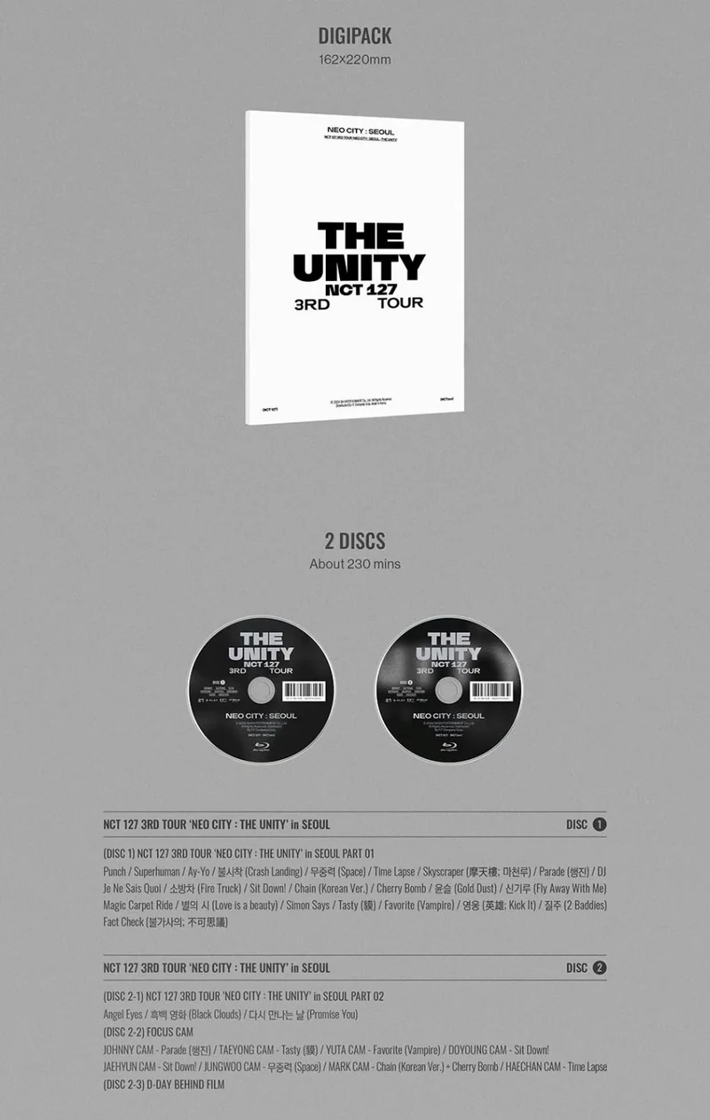 NCT 127 - 3RD TOUR 'THE UNITY' NEO CITY : SEOUL (DVD/ BLU-RAY/ DIGITAL CODE)