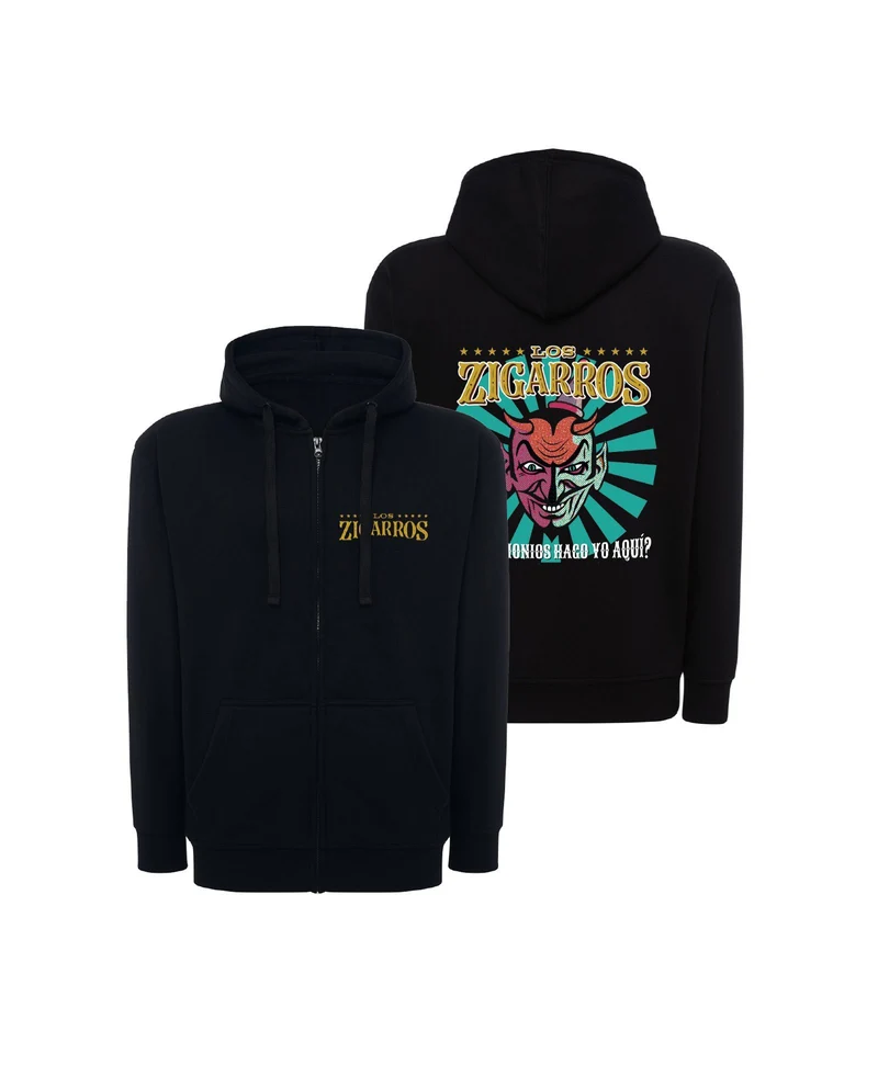 Los Zigarros - Sudadera Capucha con cremallera "Demonio" Unisex