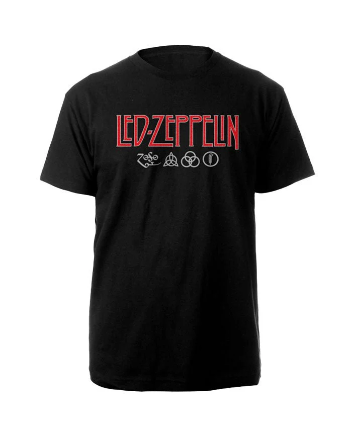 Led Zeppelin - Camiseta "Logo & Symbols" Unisex