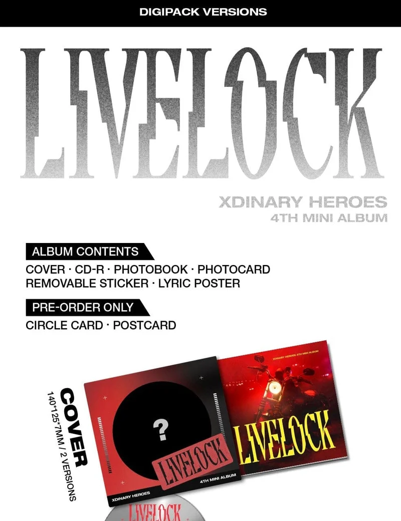 XDINARY HEROES – LIVELOCK (4TH MINI ALBUM) DIGIPACK VER.