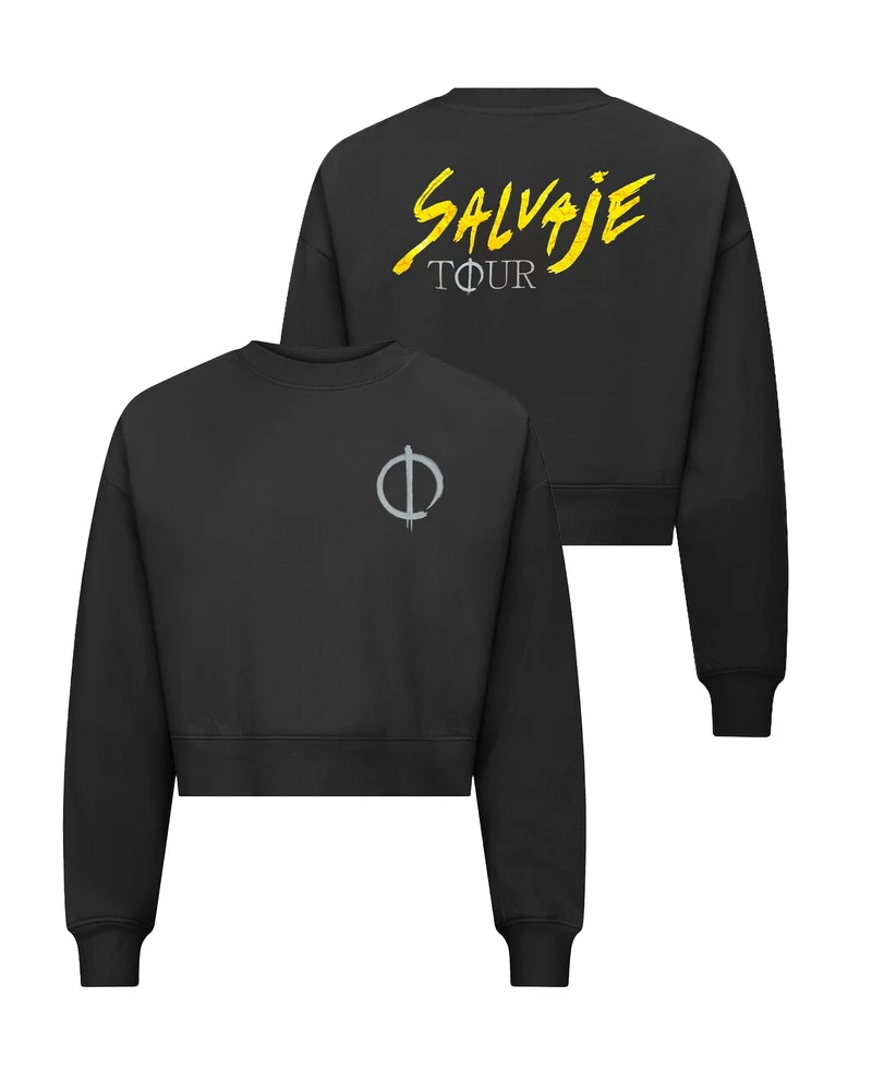 Manuel Carrasco - Sudadera Crop Top Mujer "Salvaje Tour" Negra