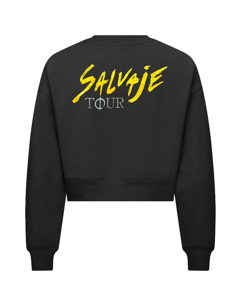 Manuel Carrasco - Sudadera Crop Top Mujer "Salvaje Tour" Negra