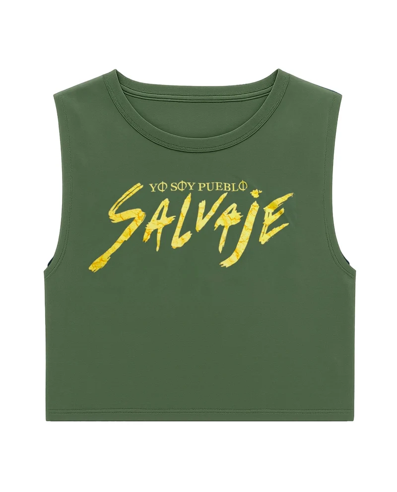 Manuel Carrasco - Camiseta Cropped "Yo Soy Pueblo Salvaje Desgastado" - Negro Vintage