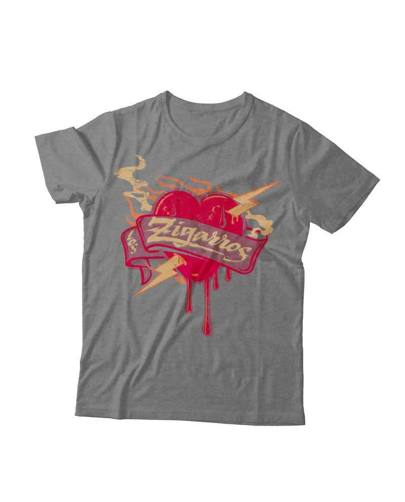 Los Zigarros - Camiseta "Corazón" Gris