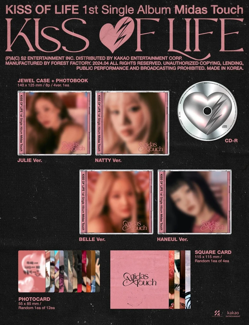 KISS OF LIFE - MIDAS TOUCH (1ST SINGLE ALBUM) JEWEL VER.