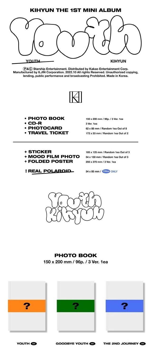 KIHYUN - [YOUTH] (1st Mini Album)
