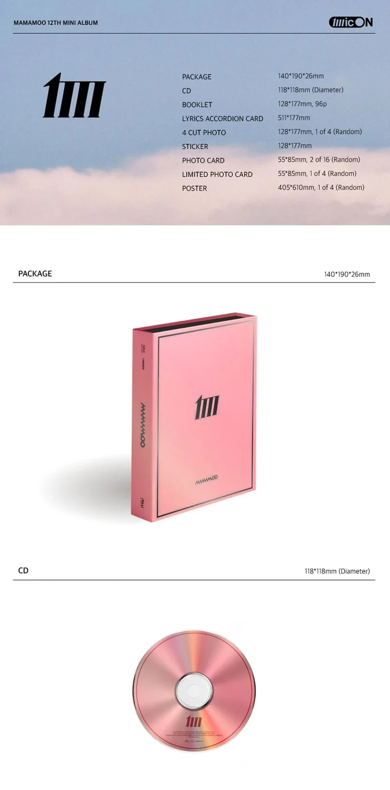 MAMAMOO - MIC ON MAIN VER. (12TH MINI ALBUM)