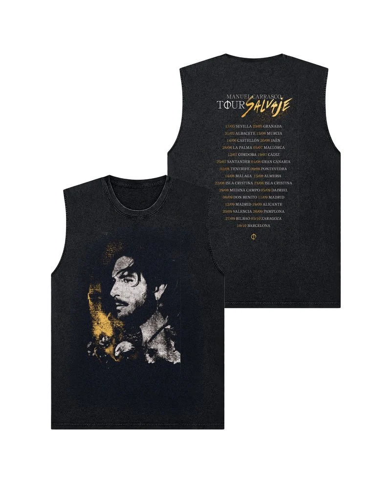 Manuel Carrasco - Camiseta Sin Mangas "Tour Salvaje" Negro Vintage