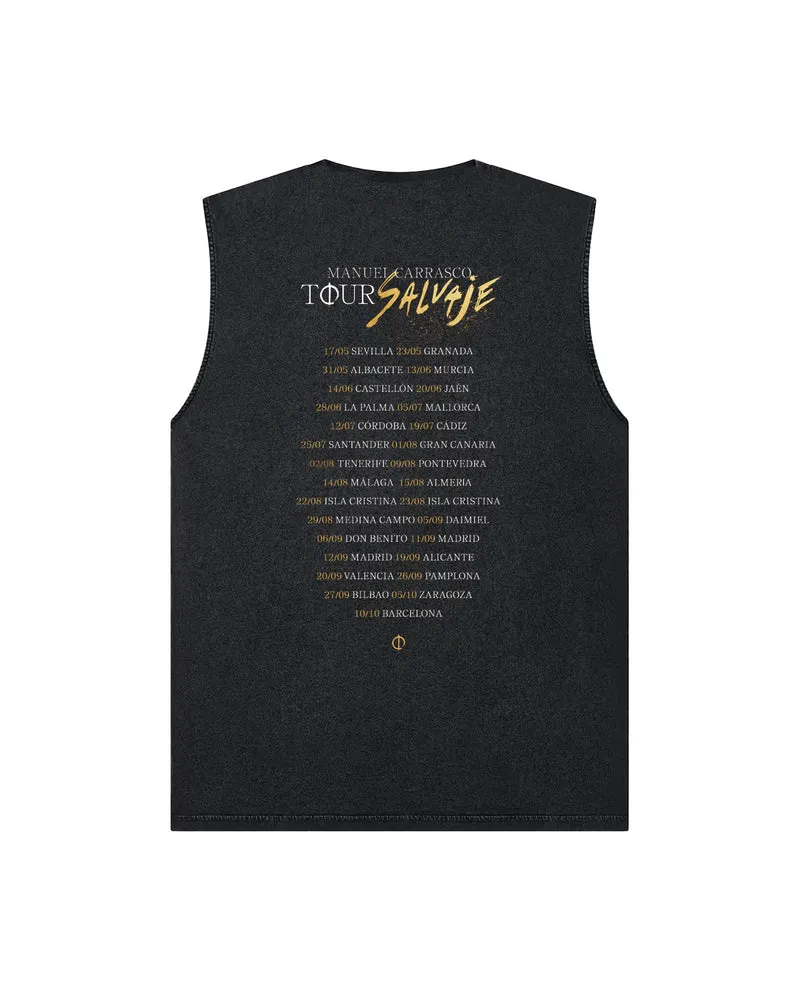Manuel Carrasco - Camiseta Sin Mangas "Tour Salvaje" Negro Vintage