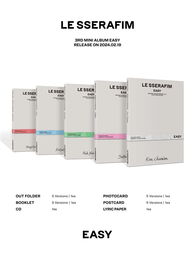 LE SSERAFIM - EASY (3RD MINI ALBUM) COMPACT VER.