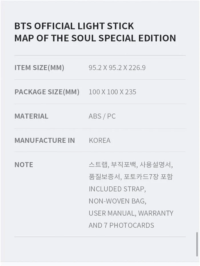 BTS - LIGHT STICK OFICIAL SE MAP OF THE SOUL