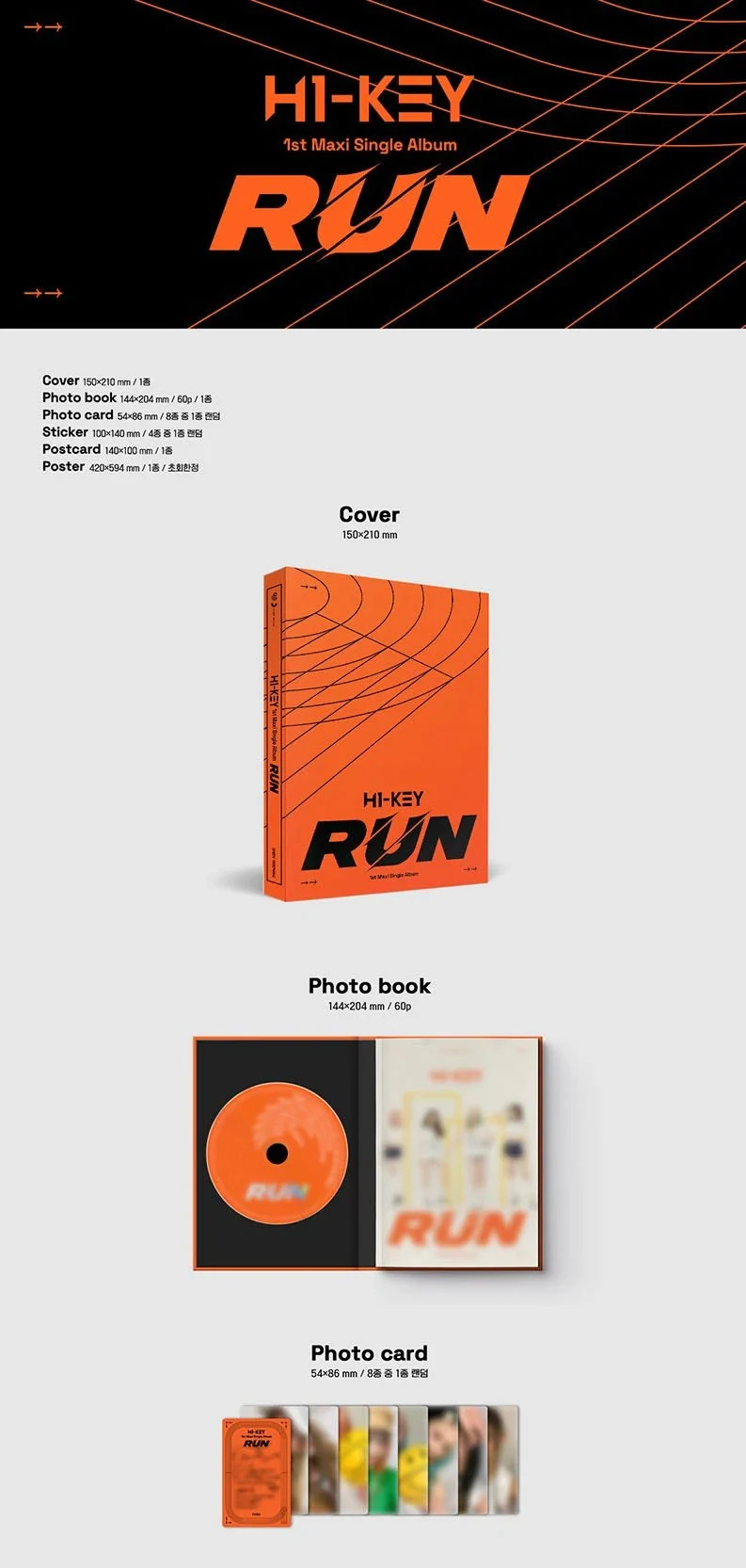 H1-KEY - 1st Maxi Single Album [RUN]