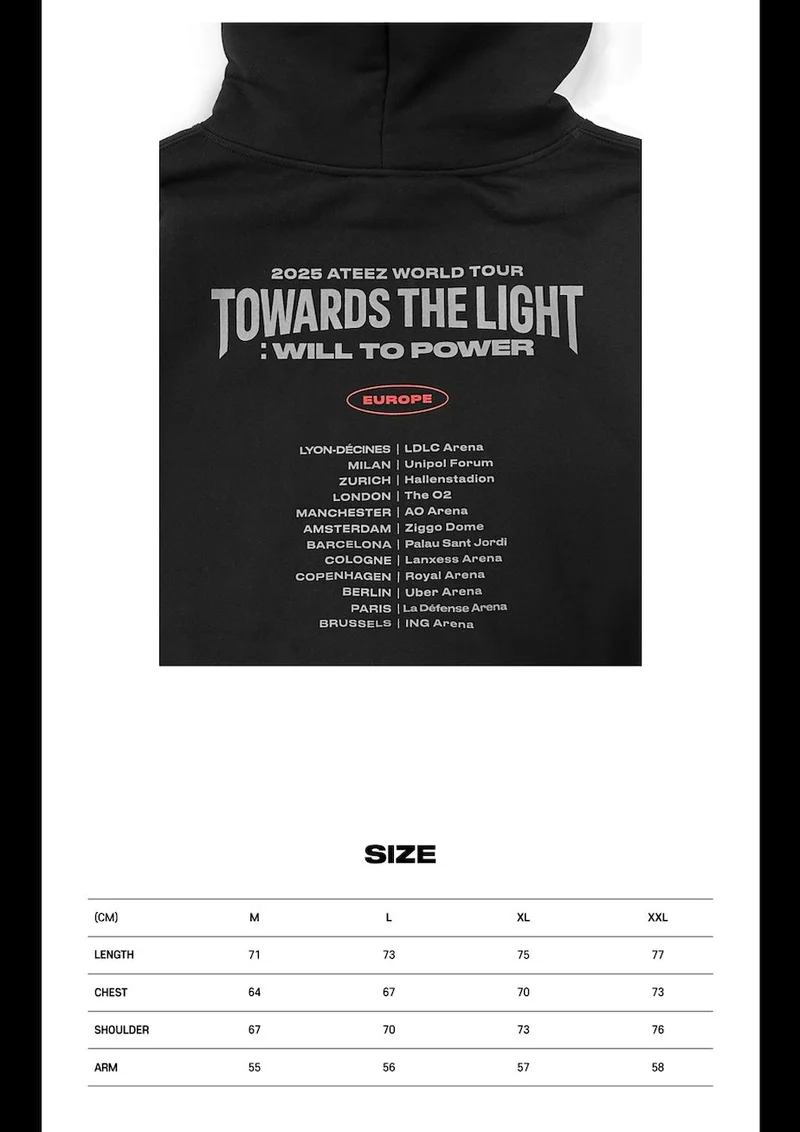 ATEEZ - T-SHIRT & HOODIE ('2025 ATEEZ WORLD TOUR IN EUROPE' MD)
