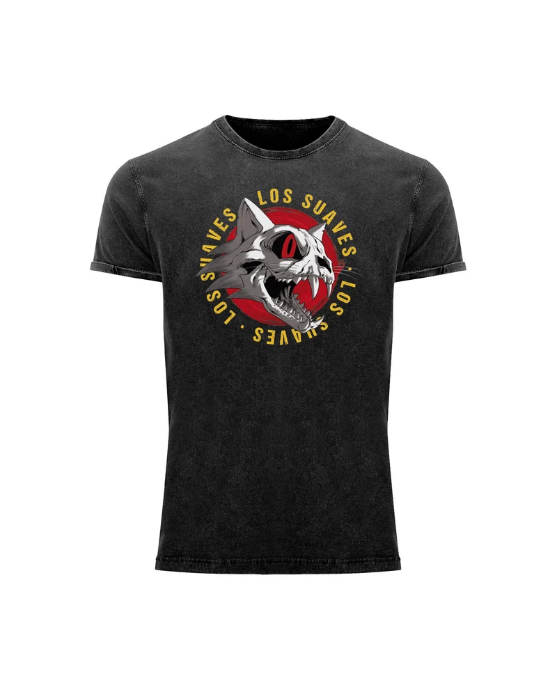 Los Suaves - Camiseta Denim "Calavera" Unisex Bicolor