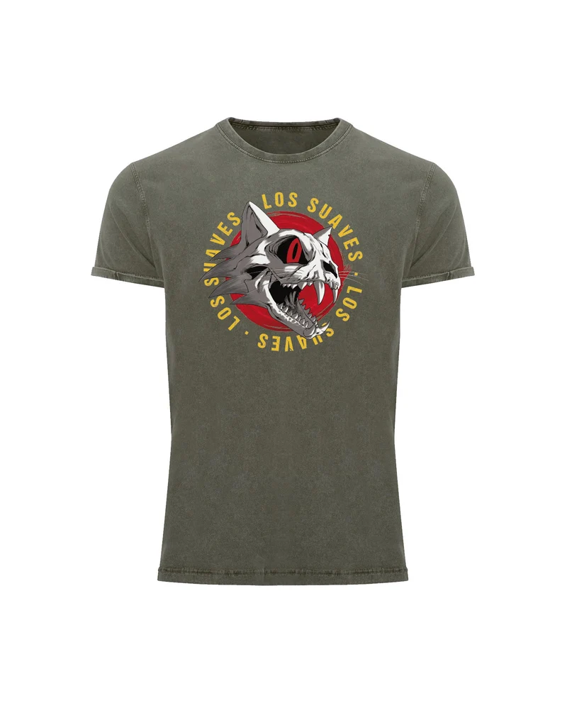 Los Suaves - Camiseta Denim "Calavera" Unisex Bicolor