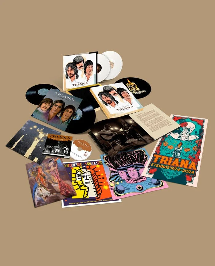 Triana - BOX "Eternos Triana" (4LP Vinilo + 1DVD + 4 LÁMINAS + 1 PÓSTER + SLIPMAT + POSTAL FIRMADA)