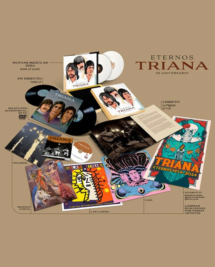 Triana - BOX "Eternos Triana" (4LP Vinilo +1DVD+4 LÁMINAS +1 PÓSTER)