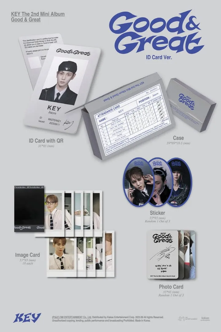KEY (SHINee) - GOOD & GREAT (2ND MINI ALBUM) ID CARD VER.