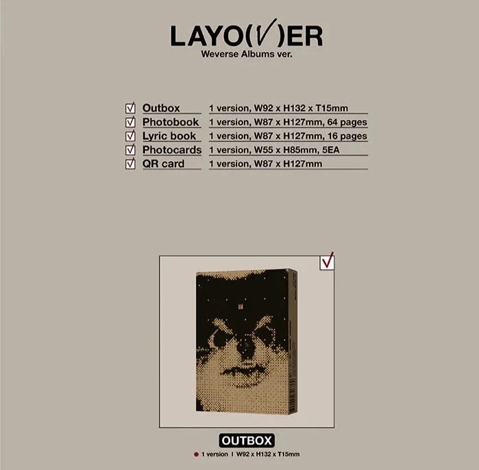 V (BTS) - LAYO(V)ER (1ST SOLO ALBUM) WEVERSE ALBUMS VER.