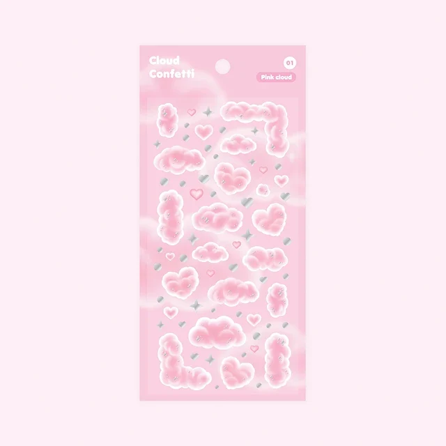 [DUCKYWORLD] Pink Cloud Confetti Sticker