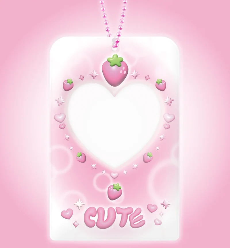 Heart Charm Photocard Holder Keyring