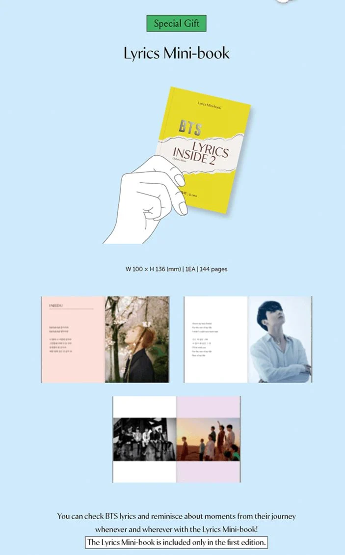 BTS - LYRICS INSIDE 2 (Global Edition)
