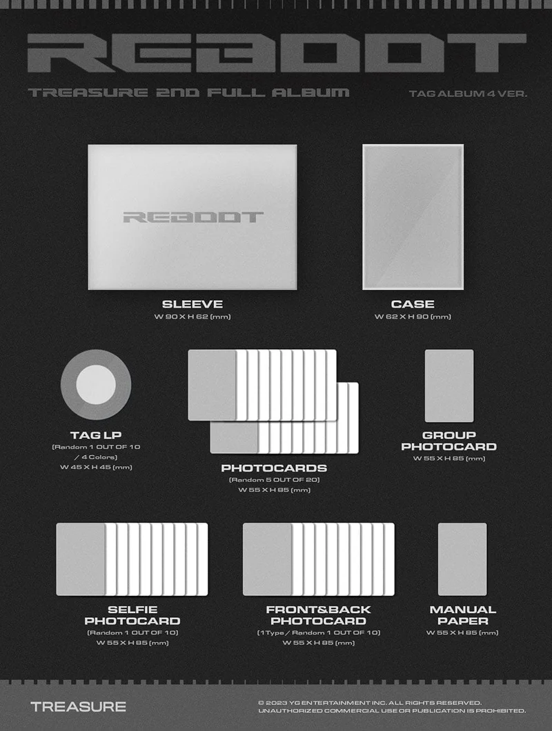 TREASURE - REBOOT (2ND FULL ALBUM) YG TAG ALBUM