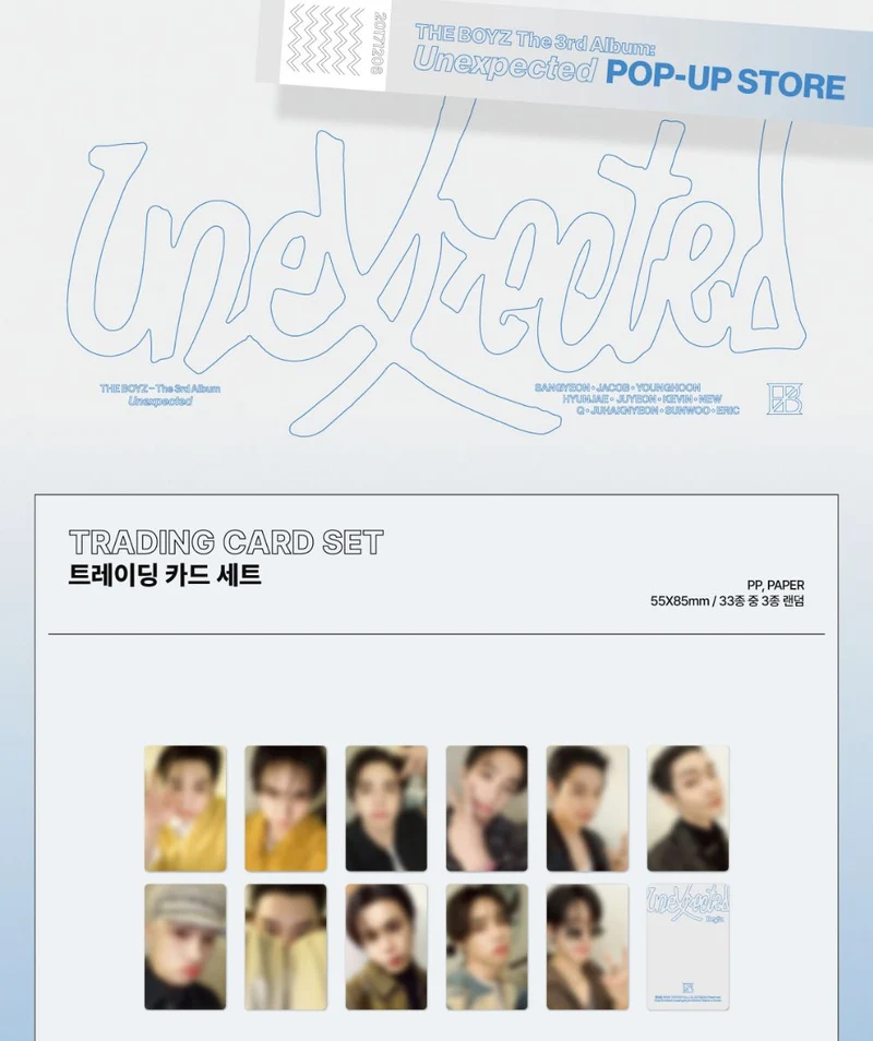THE BOYZ - TRADING CARD SET ('THE 3RD ALBUM: UNEXPECTED' POP-UP STORE MD)