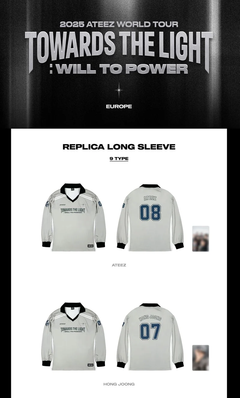 ATEEZ - REPLICA LONG SLEEVE ('2025 ATEEZ WORLD TOUR IN EUROPE' MD)
