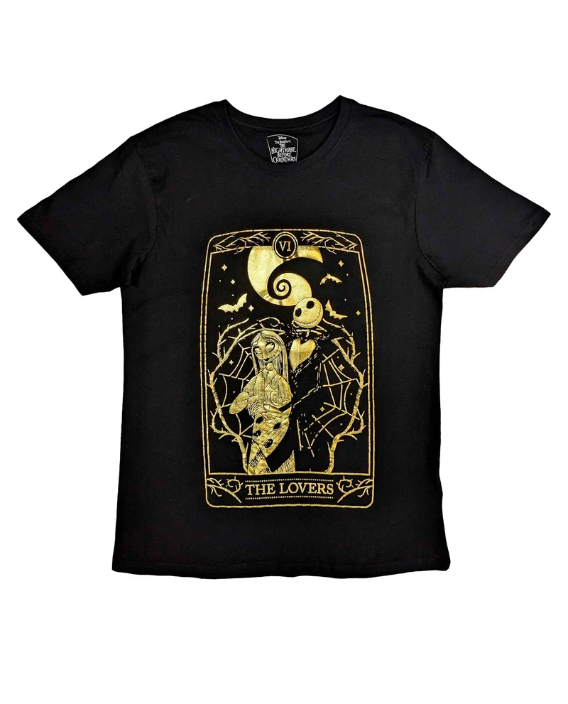 Disney - Camiseta "The Nightmare Before Christmas: Jack & Sally Lovers" Unisex (EFECTO BRILLANTE)