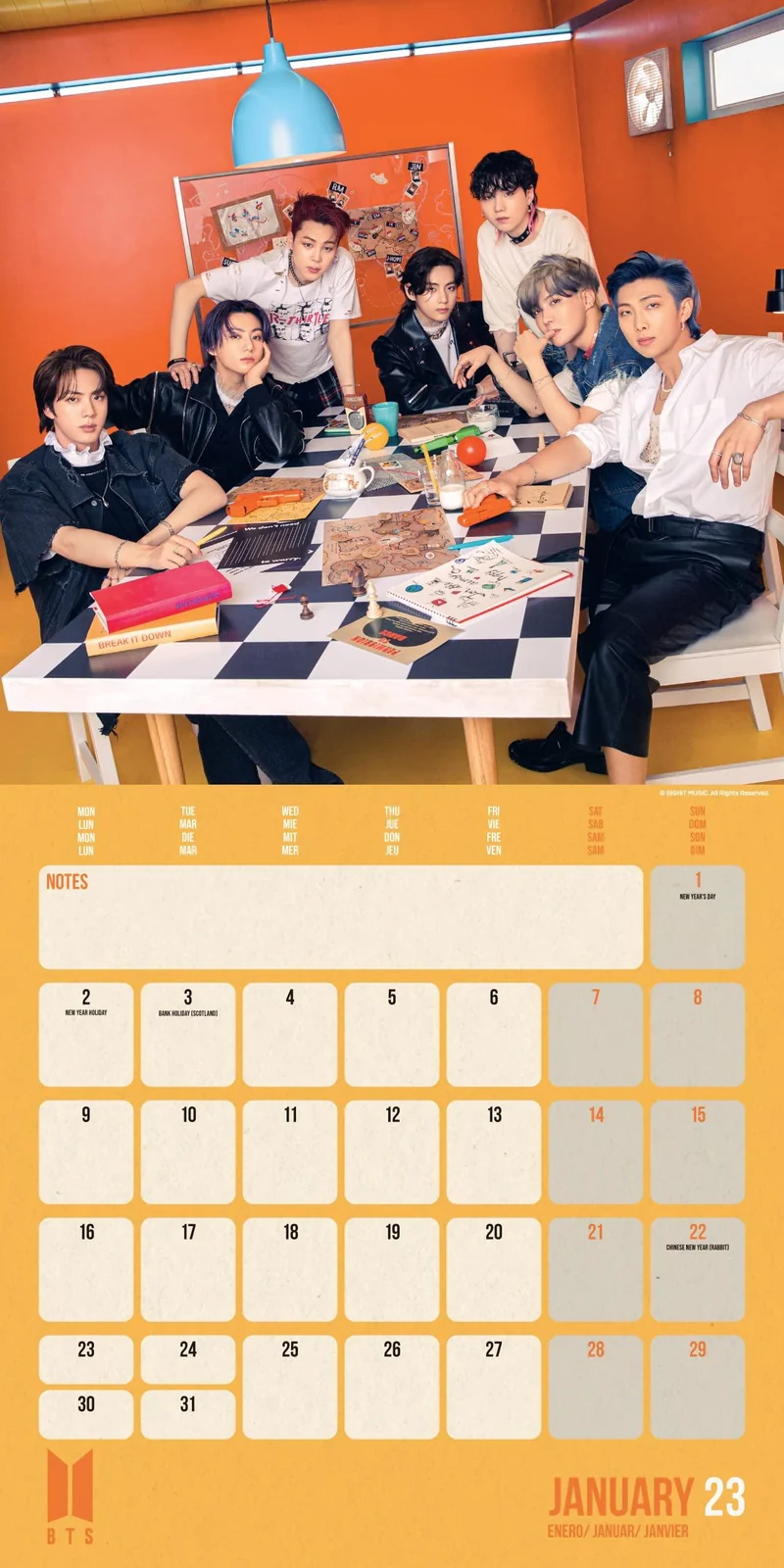 BTS - OFFICIAL BTS BANGTAN BOYS 2023 CALENDAR
