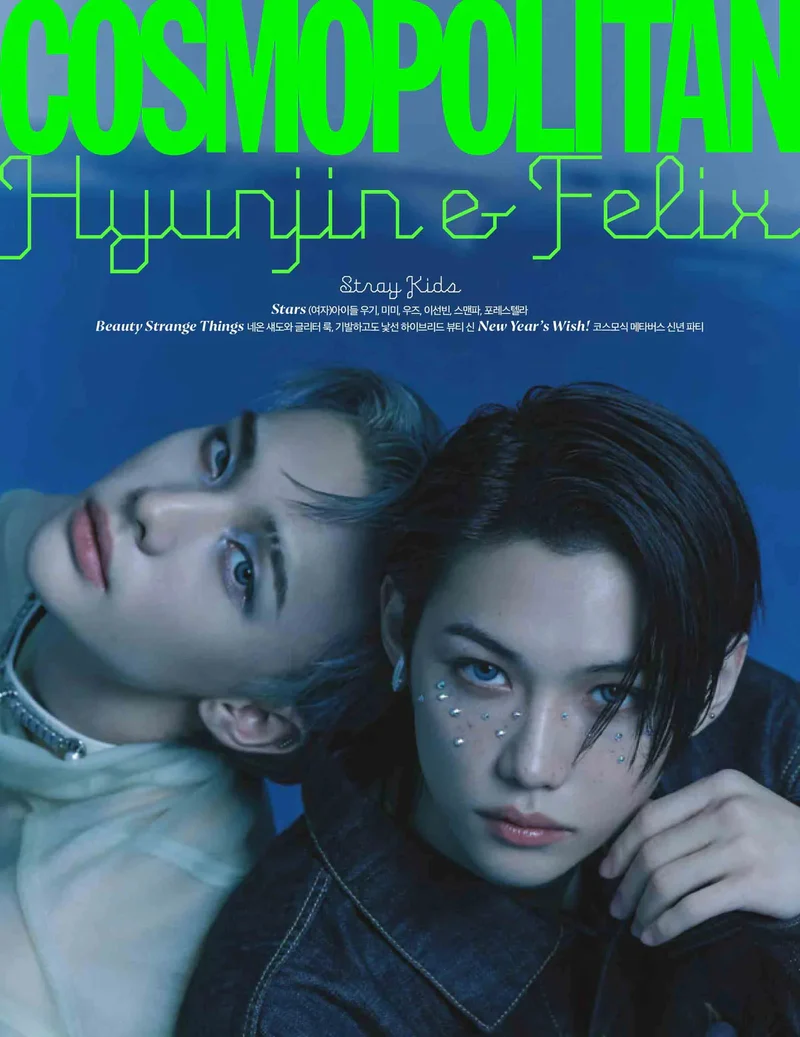 STRAY KIDS - HYUNJIN & FELIX COVER COSMOPOLITAN MAGAZINE (Jan/23)