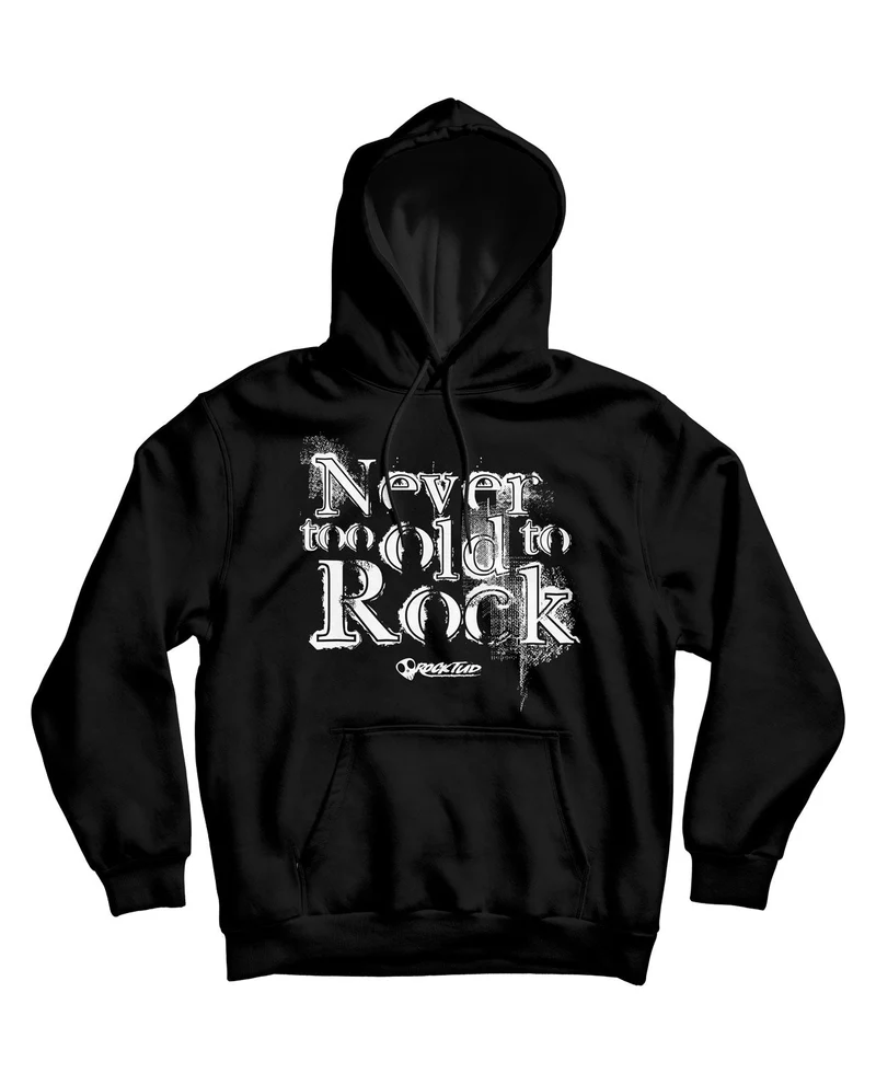 Sudadera capucha "Never too old to rock"