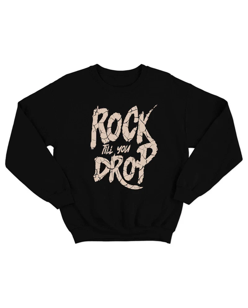 Rocktud - "Rock Till U Drop Crew" Unisex - Black