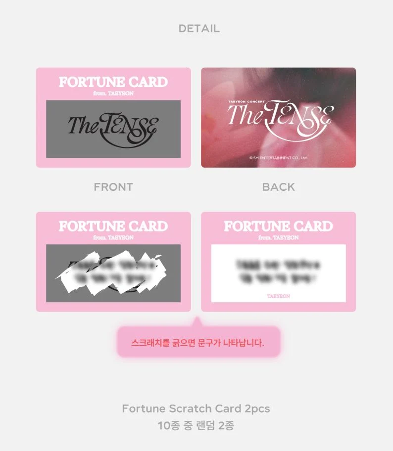 TAEYEON (SNSD) - FORTUNE SCRATCH CARD SET (2025 TAEYEON CONCERT 'THE TENSE' OFFICIAL MD)