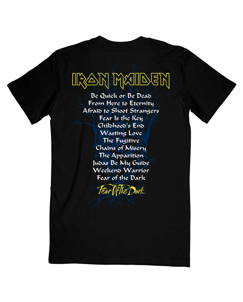 Iron Maiden - Camiseta "Fear of the Dark Album Tracklisting" Unisex