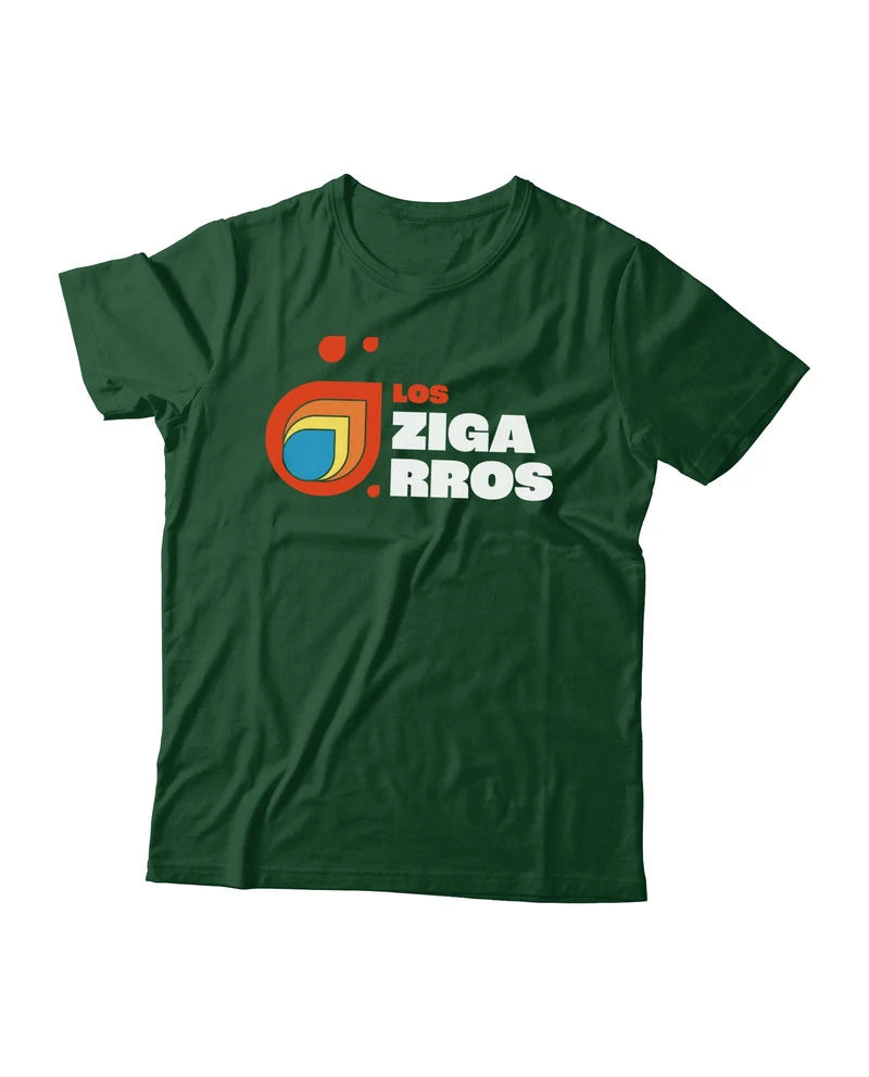 Los Zigarros - Camiseta "Llamas" Verde Botella - Unisex