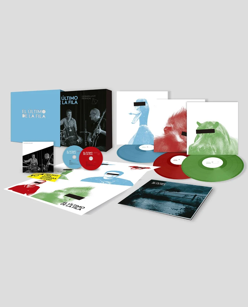 El Último de la Fila - Box 3 LP color + 2 cd + postal + póster + pegatina "Desbarajuste piramidal"