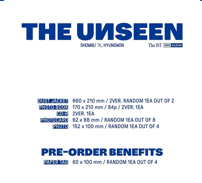 SHOWNU X HYUNGWON (MONSTA X) - THE UNSEEN (1ST MINI ALBUM)